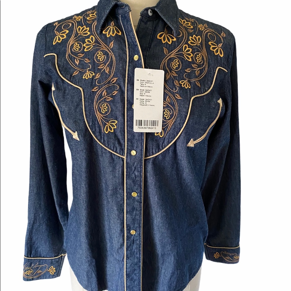 Rafael Amaya denim western shirt
